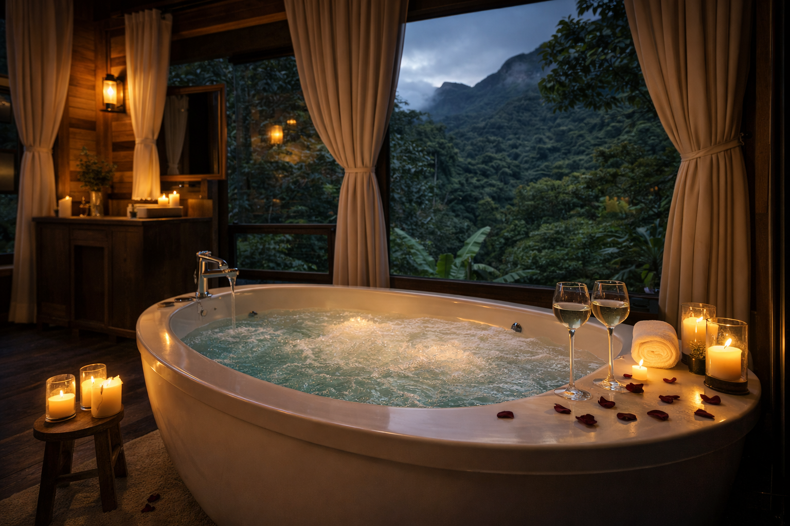 Hidromassagem privativa na suíte