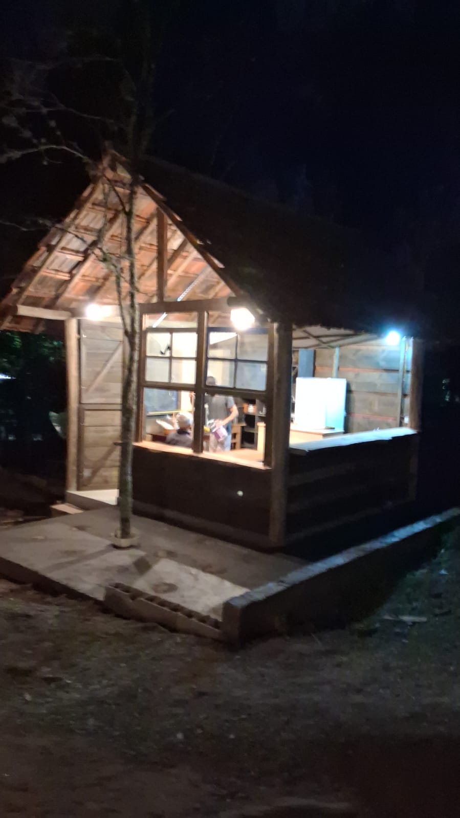 Área do café à noite