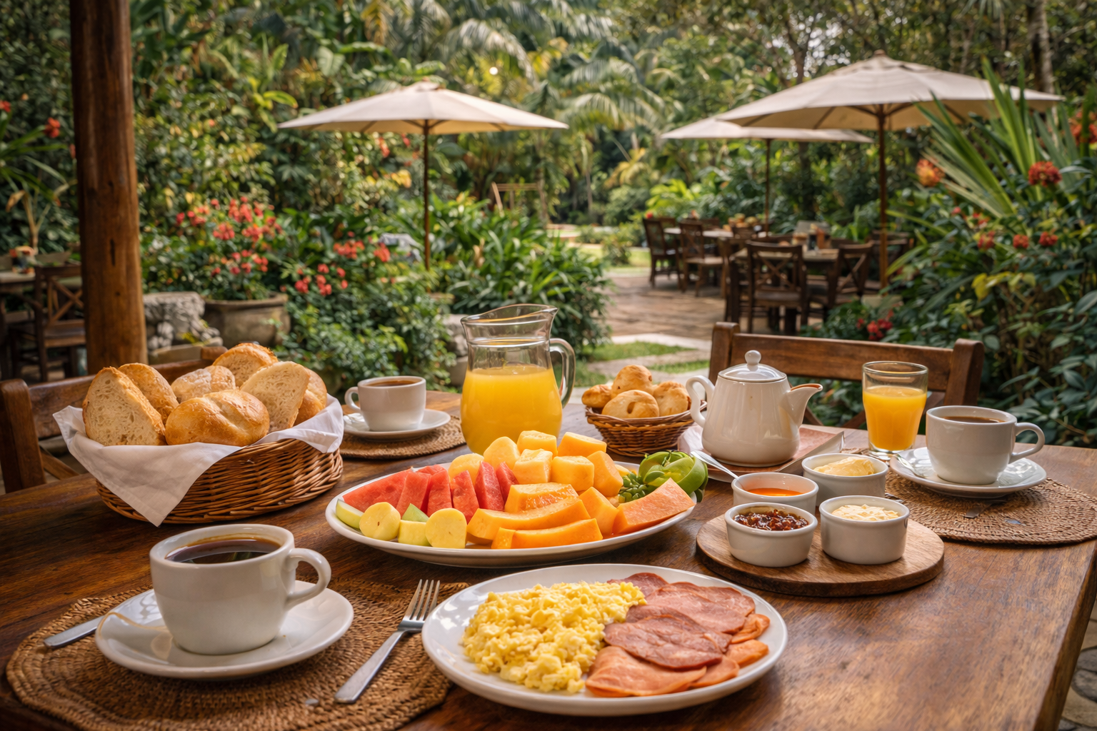 Café da manhã na Pousada da Bell